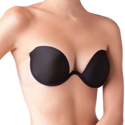 Black push up combo stick on wing bra